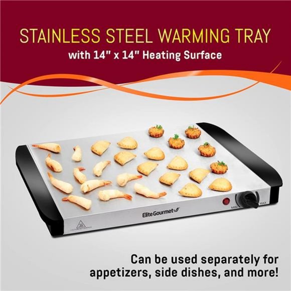 Elite Gourmet EWM-6122# 5 Quart Dual Buffet Server Food Warmer, 2 x 2.5Qt, - Picture 9 of 14